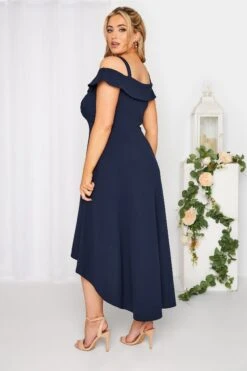 YOURS LONDON - Robe Bleue Marine En Bardot Demoiselle D'Honneur -GrandeTendance Boutique 4a084e57 1cfe 4e 162087 C