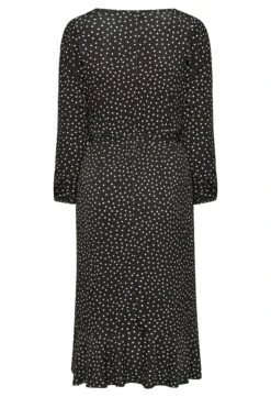 YOURS LONDON - Robe Noire Cache-Coeur à Pois Manches Longues -GrandeTendance Boutique 4a9fcde8 6664 4f 161799 Y