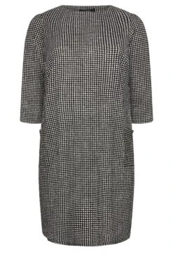 Robe Noire & Blanche Coupe Droite à Carreaux à Poches -GrandeTendance Boutique 4ad482e3 b016 4e 174202 X