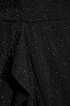 YOURS LONDON - Robe Noire Paillettée Ras-le-Cou Ourlet Volanté -GrandeTendance Boutique 4ae46698 d638 43 161978 Z