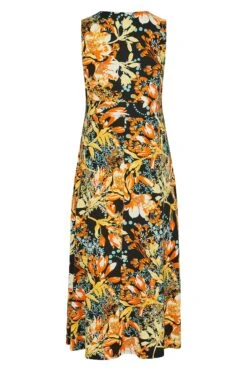 Robe Noire & Orange Maxi Multi-Floral -GrandeTendance Boutique 4af65dbe 5b6f 4e 300810 Y