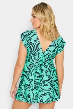 YOURS - Robe De Bain En Bleu Turquoise Volanté Animal -GrandeTendance Boutique 4b7c3bfd f662 4a 150301 C