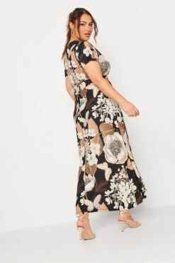 YOURS - Robe Midaxi Noire & Beige Floral En Cache-Coeur -GrandeTendance Boutique 4bfbd3b6 df15 41 302154 38