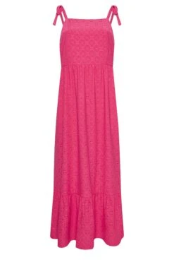 YOURS - Robe Maxi Rose Fushia Broderie Anglaise Volantée -GrandeTendance Boutique 4ce8e526 9fe6 4a 137567 X