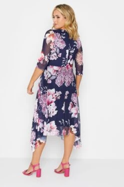 YOURS LONDON - Robe Midi En Mousseline Bleue Floral Rose -GrandeTendance Boutique 4d39ecc8 8b7f 45 162118 C