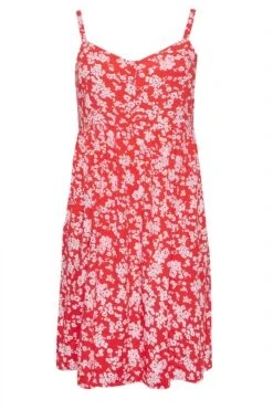 YOURS - Robe Rouge Floral Volanté Fines Bretelles -GrandeTendance Boutique 4d650619 91cf 47 137423 X