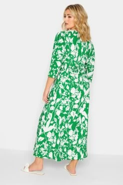 YOURS - Robe Verte Maxi Floral Fente Avant -GrandeTendance Boutique 4d9a8bd1 f364 42 301904 C
