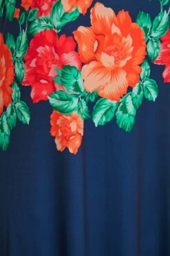 Robe Maxi Fines Bretelles Bleue Marine Bordure Floral -GrandeTendance Boutique 4e77adc3 2e35 42 300981 Z