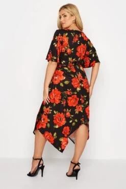 YOURS LONDON - Robe Noire & Rouge Floral Design Portefeuille -GrandeTendance Boutique 4f942990 2be5 4a 161796 C