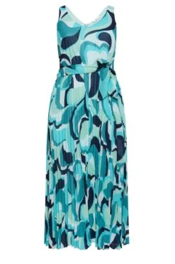 YOURS LONDON - Robe Bleue Maxi Imprimé Abstrait Plissée -GrandeTendance Boutique 4fb73a76 da43 4f 162057 X
