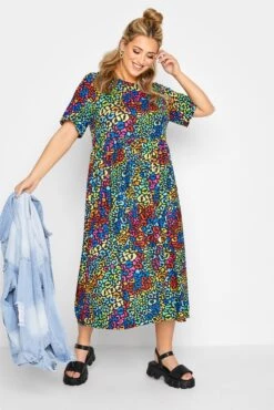 LIMITED COLLECTION - Robe Arc-en-Ciel Léopard Midaxi