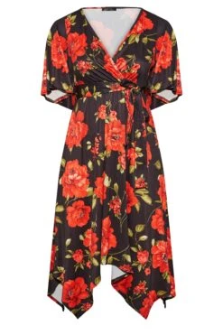 YOURS LONDON - Robe Noire & Rouge Floral Design Portefeuille -GrandeTendance Boutique 50fee5fb ed2a 44 161796 X