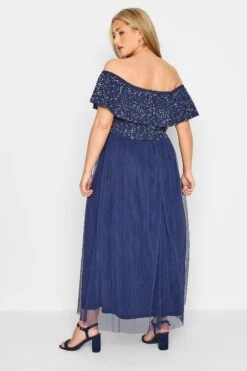 LUXE - Robe Bleue Marine Maxi Design Bardot & Sequins -GrandeTendance Boutique 5132bbbc 2cf0 41 161203 C