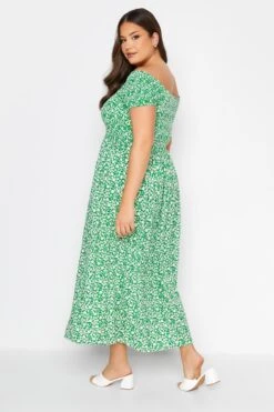 Robe Floral Maxi Verte Encolure Bardot -GrandeTendance Boutique 514e19af 2291 48 137099 C