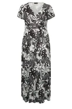 YOURS - Robe Noire & Blanche Maxi Imprimé Floral & Feuilles -GrandeTendance Boutique 52679fca 8068 49 301698 X