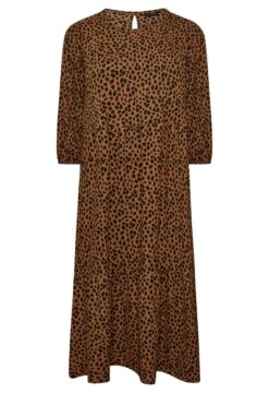Robe Marron & Noire Longueur Maxi Animal En Volanté -GrandeTendance Boutique 52a6360c 6315 4f 301549 X