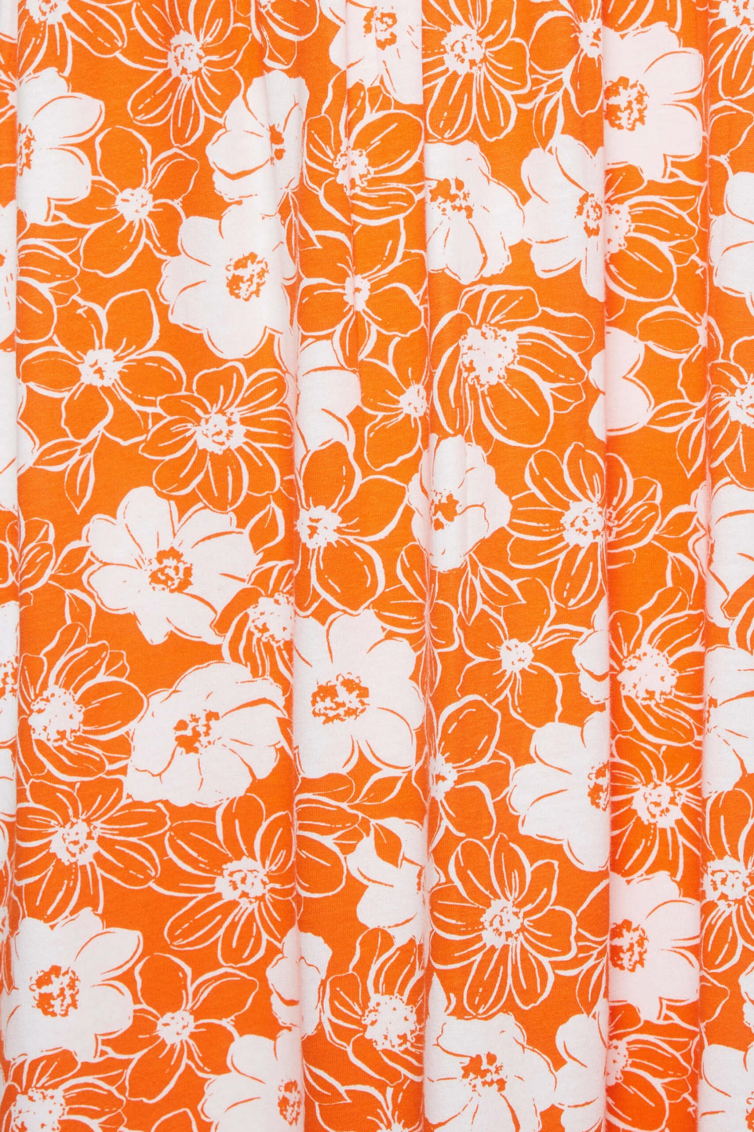 YOURS - Robe Orange Floral Volantée Fines Bretelles Maxi En Jersey 7 YOURS - Robe Orange Floral Volantée Fines Bretelles Maxi En Jersey – Image 5