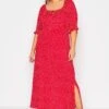 LIMITED COLLECTION - Robe Rouge Maxi Style Milkmaid à Pois -GrandeTendance Boutique 53b28134 5049 45 214482 A
