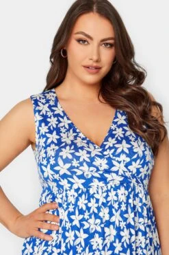 YOURS - Robe Midi Bleue & Blanche Floral Design Cache-Coeur 12 YOURS - Robe Midi Bleue & Blanche Floral Design Cache-Coeur -GrandeTendance Boutique 55111b5d c871 4b 301899 D