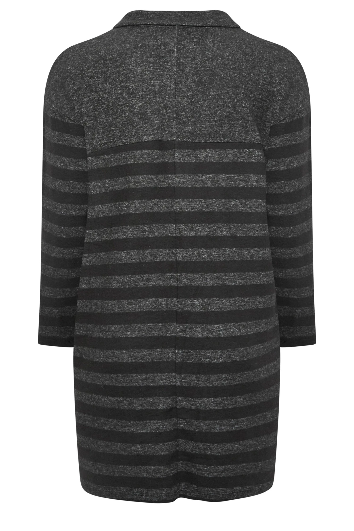 YOURS LUXURY - Robe-Pull Rayures Gris Charbonneux & Noir Manches Longues 10 YOURS LUXURY - Robe-Pull Rayures Gris Charbonneux & Noir Manches Longues – Image 9