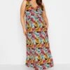 YOURS - Robe Maxi Noire Feuilles Tropicales Roses & Jaunes 1 YOURS - Robe Maxi Noire Feuilles Tropicales Roses & Jaunes -GrandeTendance Boutique 556d9aec 93da 42 301902 A