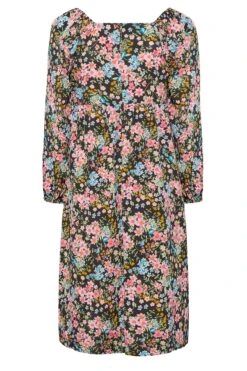 LIMITED COLLECTION - Robe Midi Noire Floral Rose Manches Longues -GrandeTendance Boutique 55b1634c 78d3 4e 214909 Y