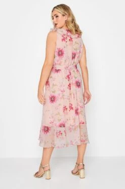 YOURS LONDON - Robe Midi Rose Floral Coupe Volantée -GrandeTendance Boutique 55bbb249 cab5 40 162054 C