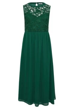 YOURS LONDON - Robe Verte Forêt Maxi En Mousseline Demoiselle D'Honneur -GrandeTendance Boutique 55cf6bc7 46f6 47 161891 X