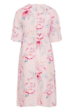 YOURS LONDON - Robe Rose Poudré Floral Style Portefeuille -GrandeTendance Boutique 5625c52f bb42 44 161279 BK