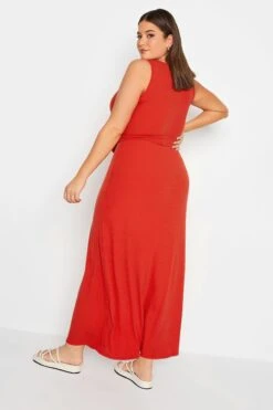 YOURS - Robe Rouge Boutonnée Maxi En Jersey -GrandeTendance Boutique 57363b04 fedb 42 137556 C