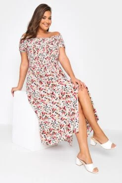 Robe Blanche Floral Rouge En Bardot Manches Courtes 11 Robe Blanche Floral Rouge En Bardot Manches Courtes -GrandeTendance Boutique 578c0166 1160 4e 137095 D