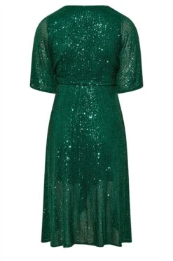 YOURS LONDON - Robe Vert Cache-Coeur Sequins Manches Courtes -GrandeTendance Boutique 57970435 45e6 4d 161394 Y