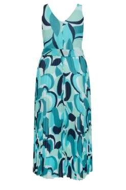 YOURS LONDON - Robe Bleue Maxi Imprimé Abstrait Plissée -GrandeTendance Boutique 58096cc0 eea8 4b 162057 Y