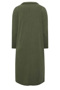 Robe Midi Verte Kaki Nervurée à Fente -GrandeTendance Boutique 584f4663 44ea 4d 137256 Y