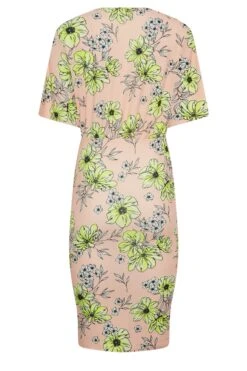 YOURS PETITE - Robe Rose Poudré Floral Jaune Cache-Coeur -GrandeTendance Boutique 58ccd68b 9539 4a 174486 Y