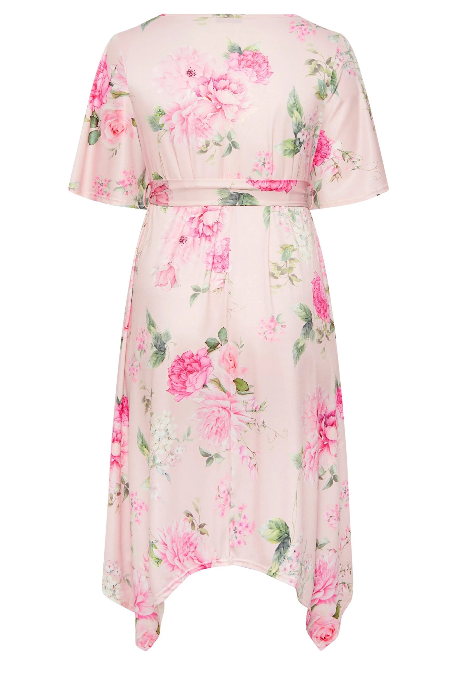 YOURS LONDON - Robe Rose Poudré Floral Ourlet Roulanté 9 YOURS LONDON - Robe Rose Poudré Floral Ourlet Roulanté – Image 7