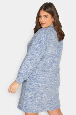 Robe-Pull Bleue & Blanche Midi En Maille Toucher Doux -GrandeTendance Boutique 5a63dcf8 3eec 42 301742 C