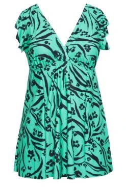 YOURS - Robe De Bain En Bleu Turquoise Volanté Animal -GrandeTendance Boutique 5a7b7f3f 9cf7 40 150301 X