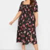 YOURS - Robe Noire & Rouge Floral Manches Courtes Bouffantes 2 YOURS - Robe Noire & Rouge Floral Manches Courtes Bouffantes -GrandeTendance Boutique 5b3c69bb 2103 41 137284 A