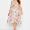 YOURS LONDON - Robe Blanche Floral Rose Cache-Coeur Volanté -GrandeTendance Boutique 5b8e697b cde6 47 162052 A