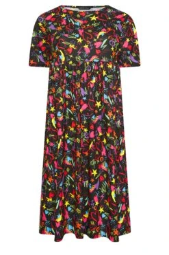 YOURS - Robe Noire Imprimé Multi-Graffitis Smocké Manches Courtes 12 YOURS - Robe Noire Imprimé Multi-Graffitis Smocké Manches Courtes -GrandeTendance Boutique 5bdc4373 c176 40 215777 X