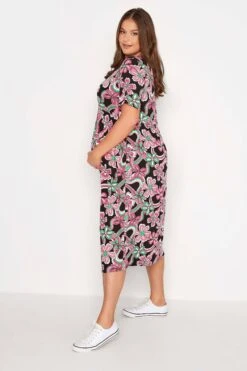 BUMP IT UP MATERNITY - Robe Noire Floral Rose & Vert -GrandeTendance Boutique 5c32b203 1425 43 158365 C