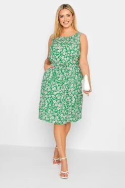YOURS - Robe Courte Verte Petites Fleurs
