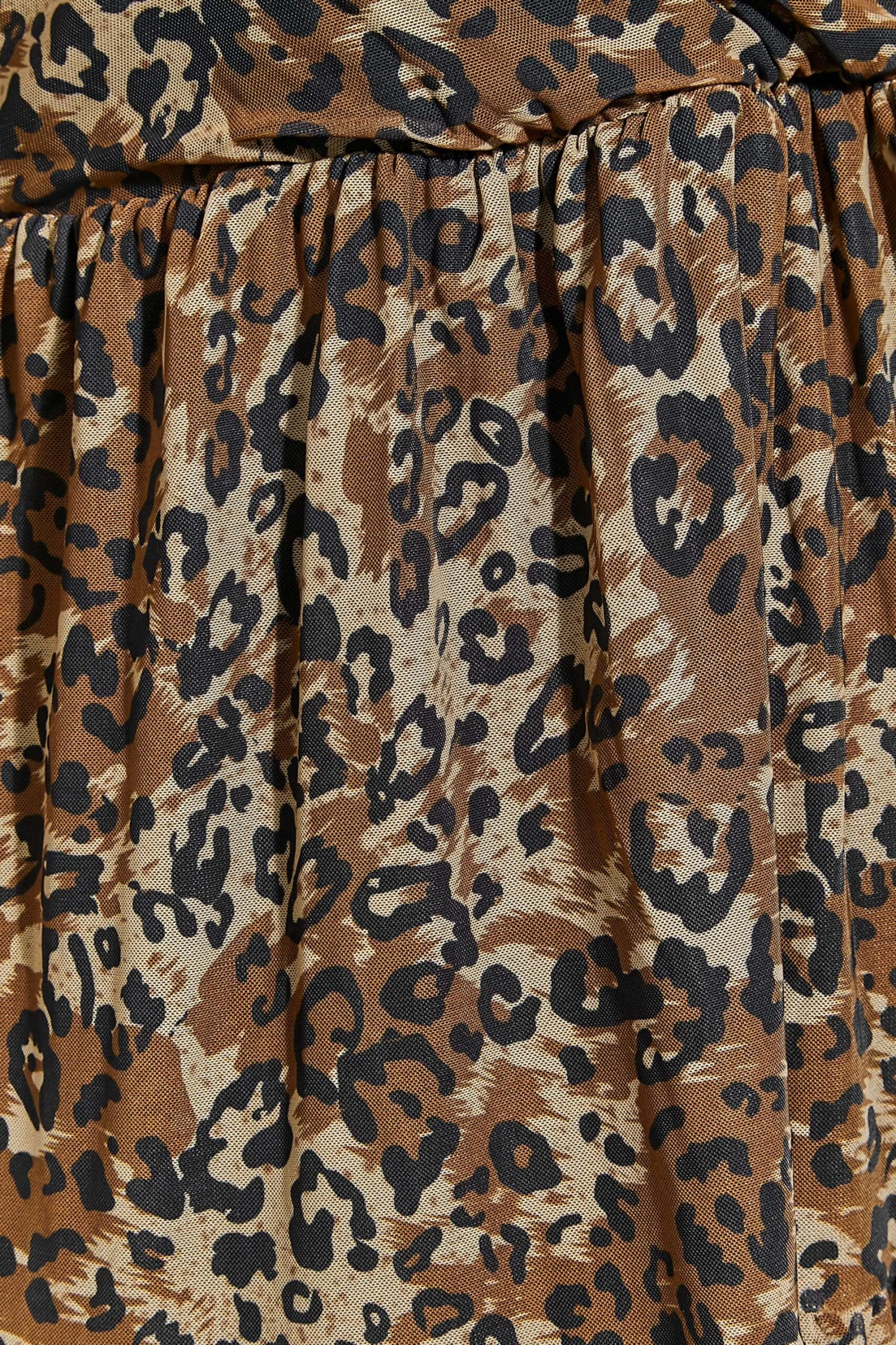 Robe Cache-Coeur Marron Léopard En Filet 7 Robe Cache-Coeur Marron Léopard En Filet – Image 5