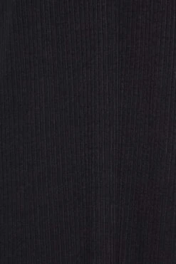 YOURS - Robe T-Shirt Noire Nervurée à Fentes -GrandeTendance Boutique 5cadbdb7 ece1 40 137545 Z