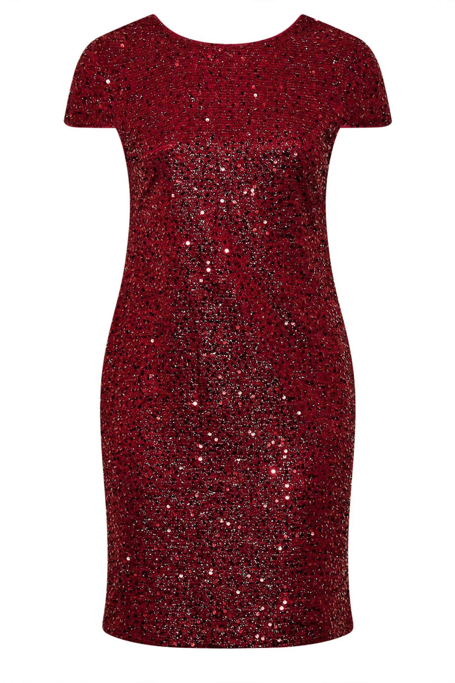 YOURS LONDON - Robe Sequin Rouge Coupe Droite Manches Courtes 8 YOURS LONDON - Robe Sequin Rouge Coupe Droite Manches Courtes – Image 6