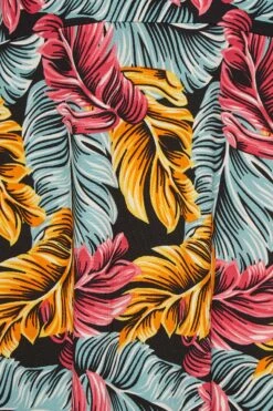 YOURS - Robe Maxi Noire Feuilles Tropicales Roses & Jaunes -GrandeTendance Boutique 5d8cc847 6311 4f 301902 Z