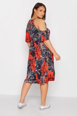 Robe Noire Fleurs Rouges Épaules Ajourées -GrandeTendance Boutique 5dfcf76a 419e 41 300799 C