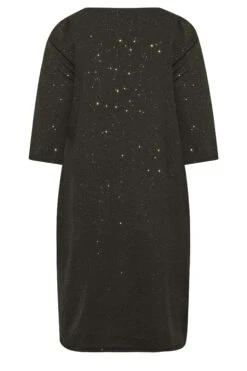 Robe Noire Paillettée Drâpée à Poches -GrandeTendance Boutique 5e1125f9 e14a 43 174206 Y