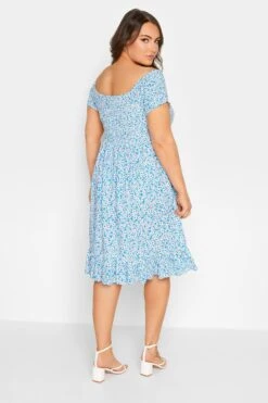 YOURS - Robe Bleue Ciel Floral Volanté Manches Courtes 11 YOURS - Robe Bleue Ciel Floral Volanté Manches Courtes -GrandeTendance Boutique 60208706 ad27 4e 137331 C